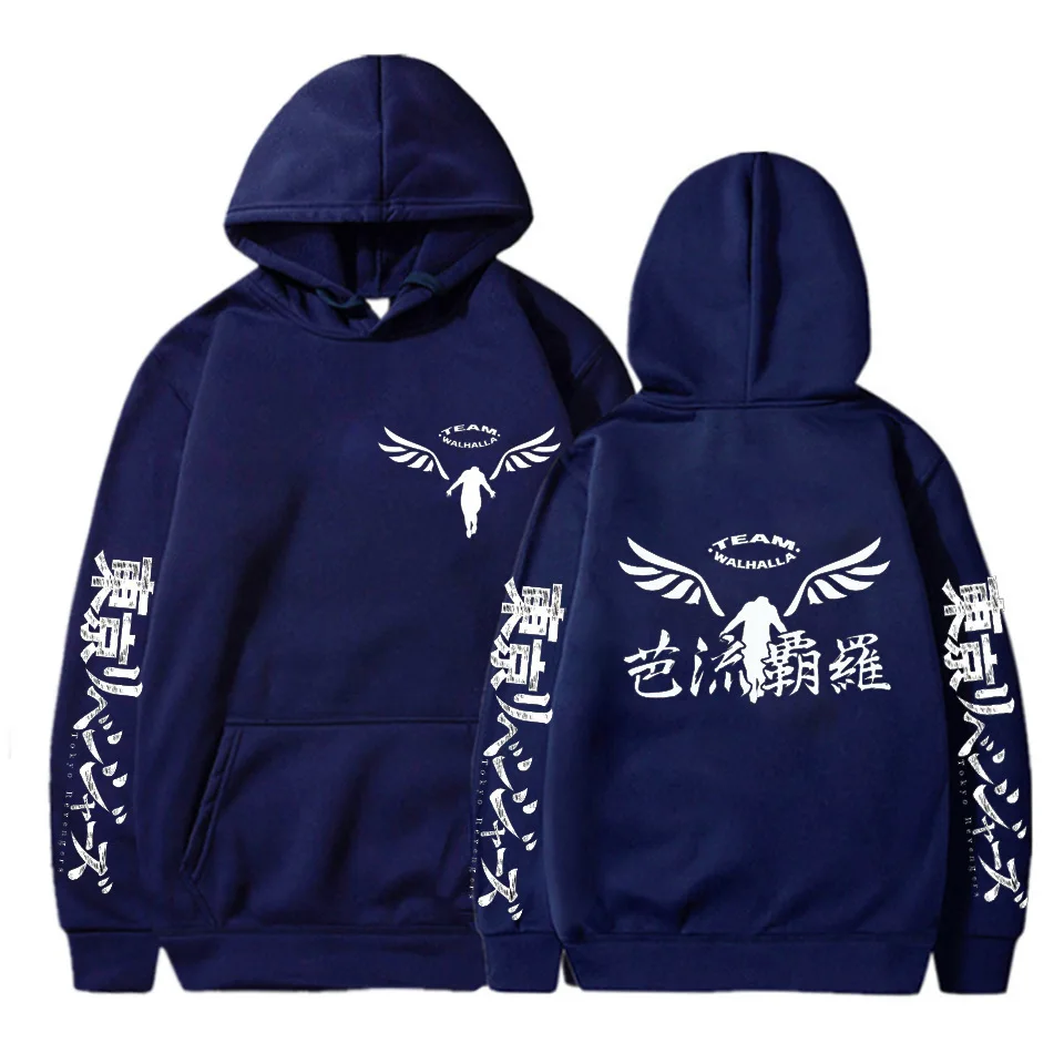 Sudadera con Capucha de Manga Larga con Estampado de Manga Japonesa Tokyo Revengers, Sudadera Informal de Moda Hip Hop Unisex para Otoño e Invierno, Ropa de Calle de Forro Polar para Hombre