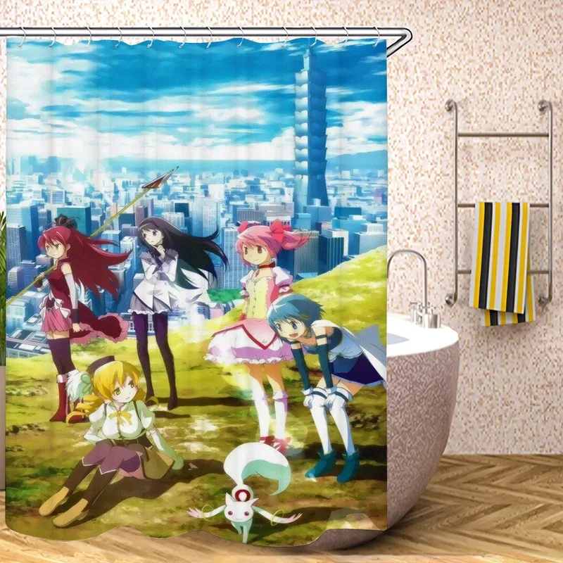 

Puella Magi Madoka Magica Занавеска для душа для ванной комнаты Аксессуары для ванной Складная перегородка Шторы для спальни Водонепроницаемая FabriXT6@!