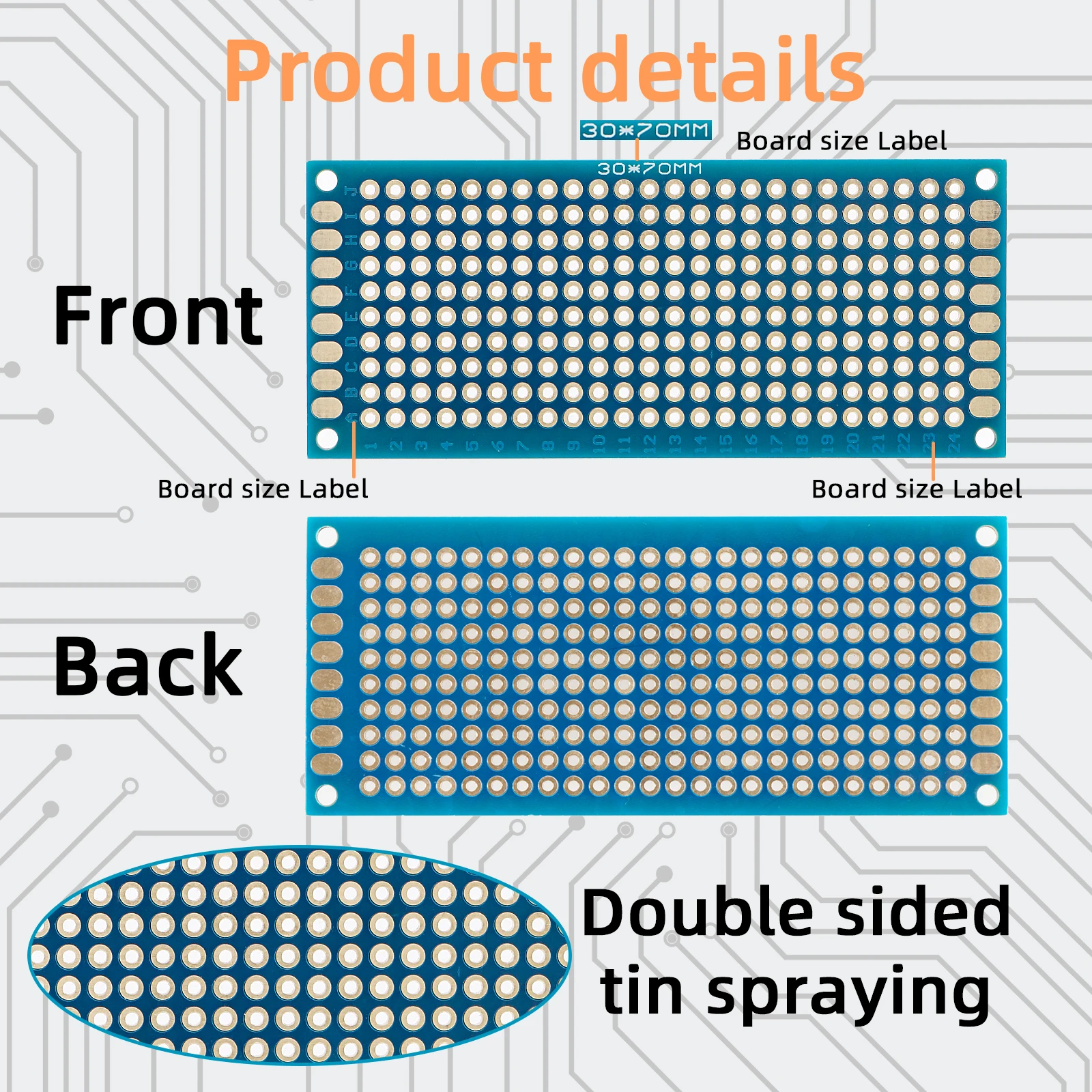 6/10pcs PCB Prototype Board Double Side Circuit Boards DIY Universal Printed Perfboard Electronic Kit 2x8 3x7 4x6 5x7 7x9cm