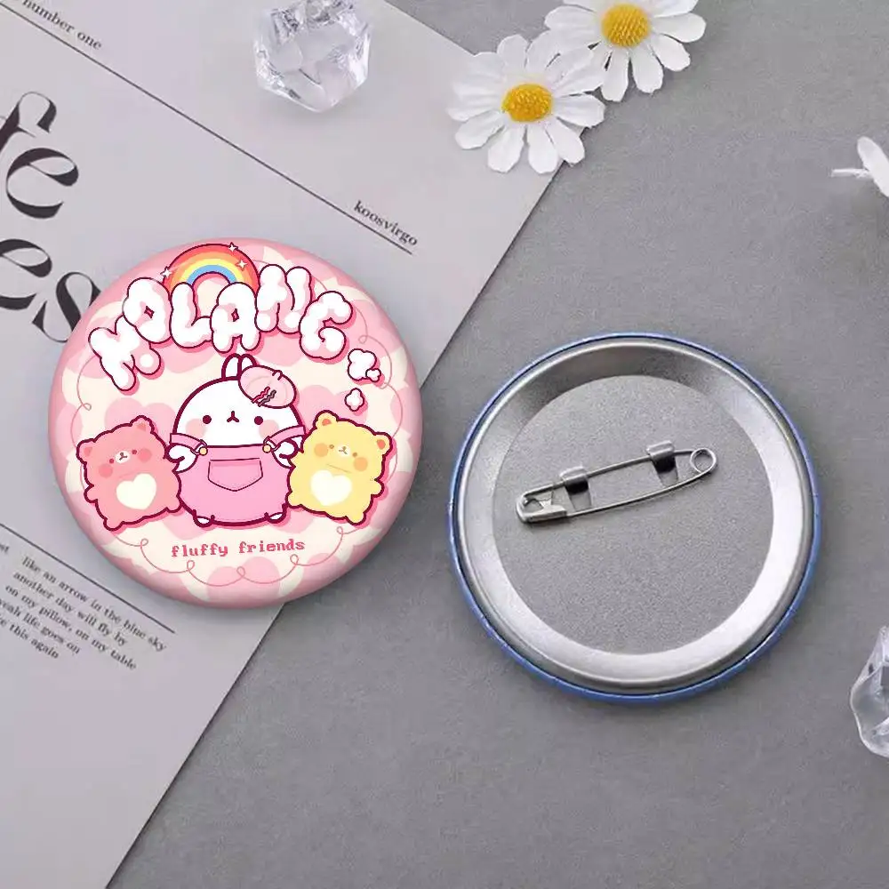 M-MolangS. Anime Button Pin Handmade Brooch for Clothes Cartoon Badge Backpack Decoration Jewelry