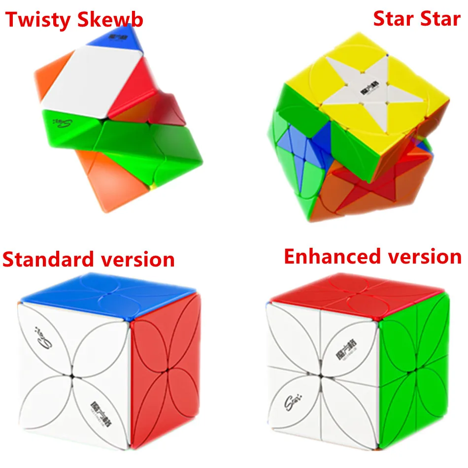 New Qiyi Fun Twisty Skewb Four Leaf Clover Upgraded Star Star Stickerless Idea Magic Cube Puzzle Cubo Magico Creative Toy Gifts