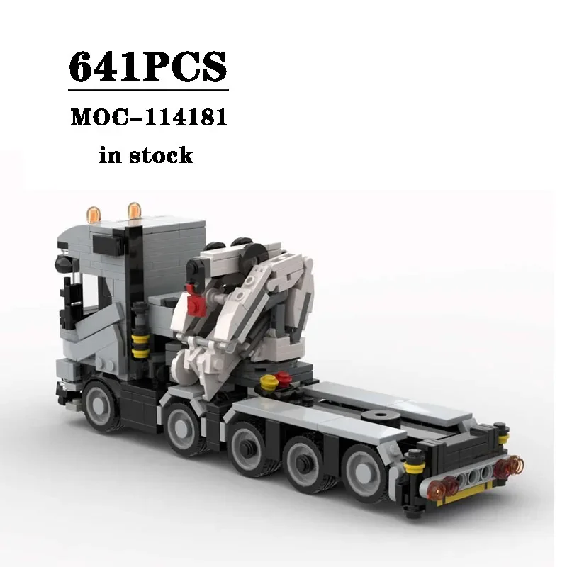 Building Block MOC-114181 Crane Truck Trailer Splicing Assembly Model 641PCS Boy Puzzle Education Birthday Toy Christmas Gift