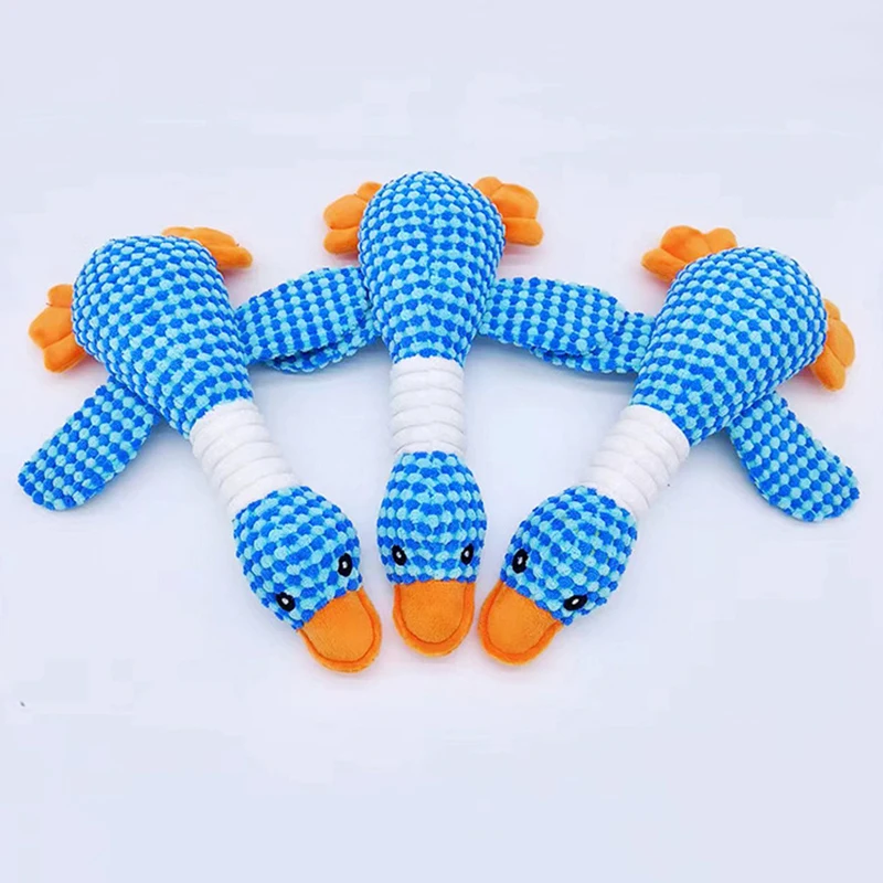 Cute Dog Plush Toys Pet Duck Squeak Toy for Puppy Sound Wild Goose Chew Toy for Small Middle Large Dogs Teeth Cleaning