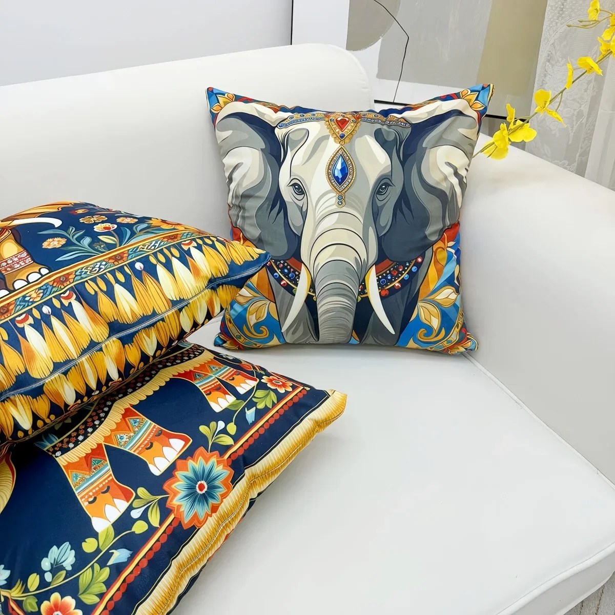 Luxury Simple Animal & Flora Sleeping Pillow Case Light Sofa Cushion Bedside Back Pillow for Home Hotel Bedroom Decor