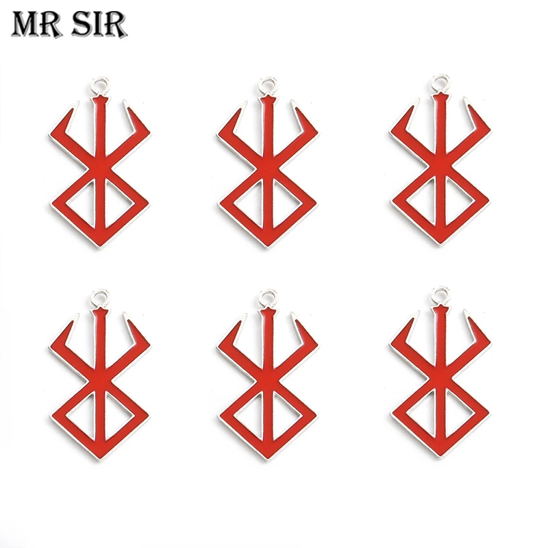 10pcs Anime Game Behelit Red Symbol Enamel Alloy Charms Pendant Making DIY Handmade Cosplay Jewelry Keyring Necklace Accessories