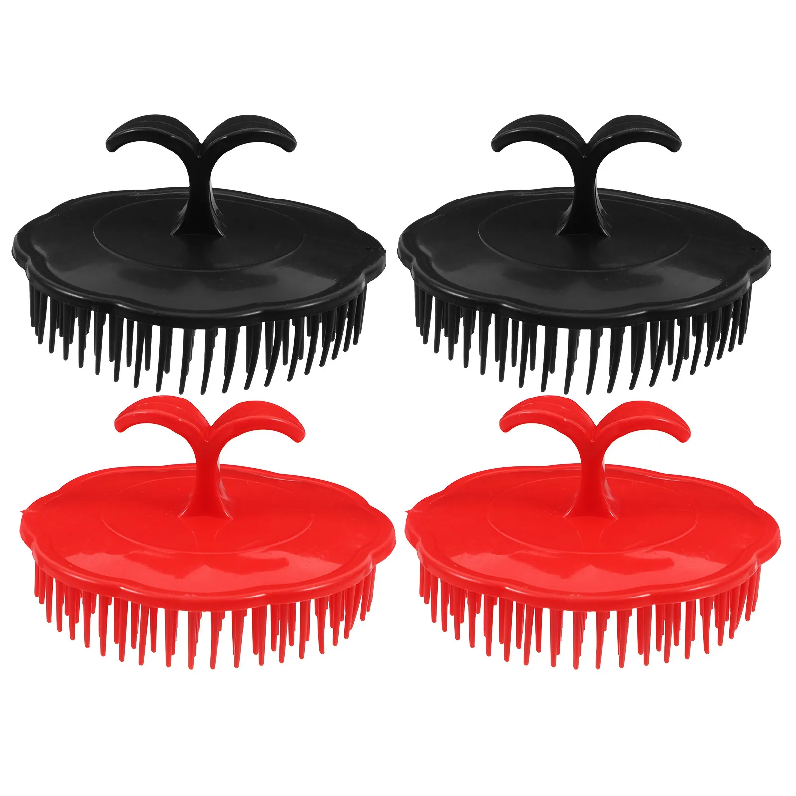 

Набор из 4 круглых массажных щеток для волос: мягкий пластиковый массажер для кожи головы, ручной скрабер для мытья головы, отшелушивания и распутывания волос во время душа