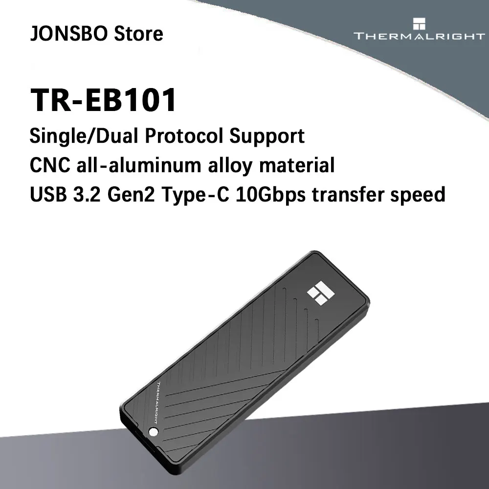 Thermalright TR-EB101 M.2 NVMe SSD Enclosure Type-C 3.2 Aluminum External Case NVMe/SATA Dual Protocol 10Gbps for Laptop Phone
