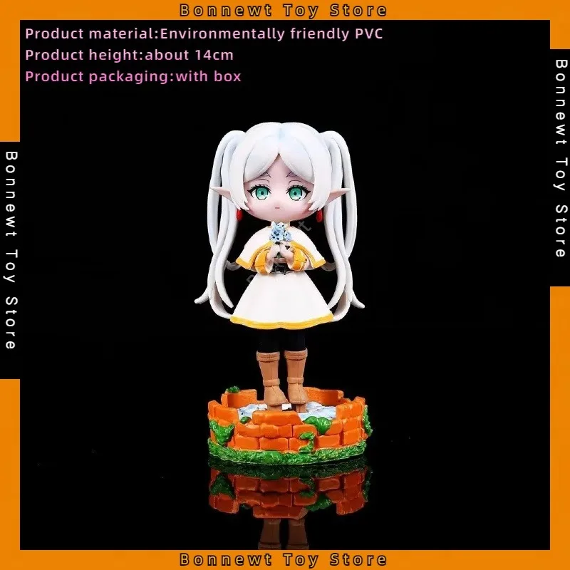 

14cm Frieren: Beyond Journey's End Figure Cute Elf Standing Frieren Q Version Model Desktop Ornament Wholesale For Friends gifts