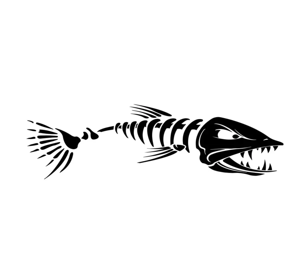 

Fish Bone Car Hood Sticker Funny Engine Decoration Decal for SUV Truck Cruiser Vinyl Waterproof Accessory