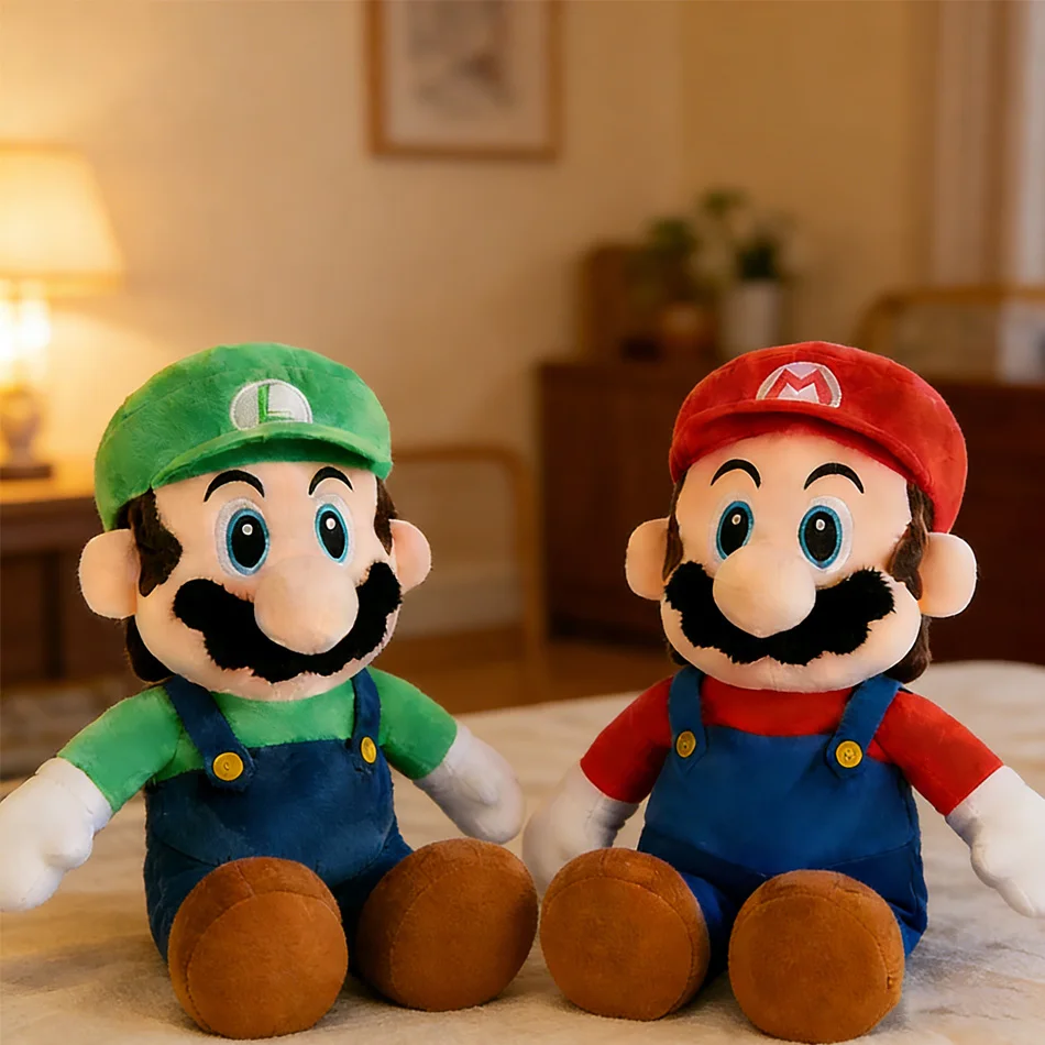 

New Super Mario Bros Plush Classical Mario Luigi Cute Cartoon Stuffed Toy Soft Doll Xmas Gift