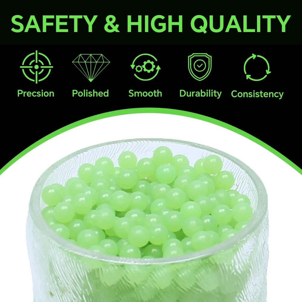 500/1200/1700 قطعة الفلورسنت 6 مللي متر الادسنس BBs الرصاص 0.12 جرام BB سترايكبول بندقية بندقية البلاستيك BB كرات توهج في الظلام BB الكريات