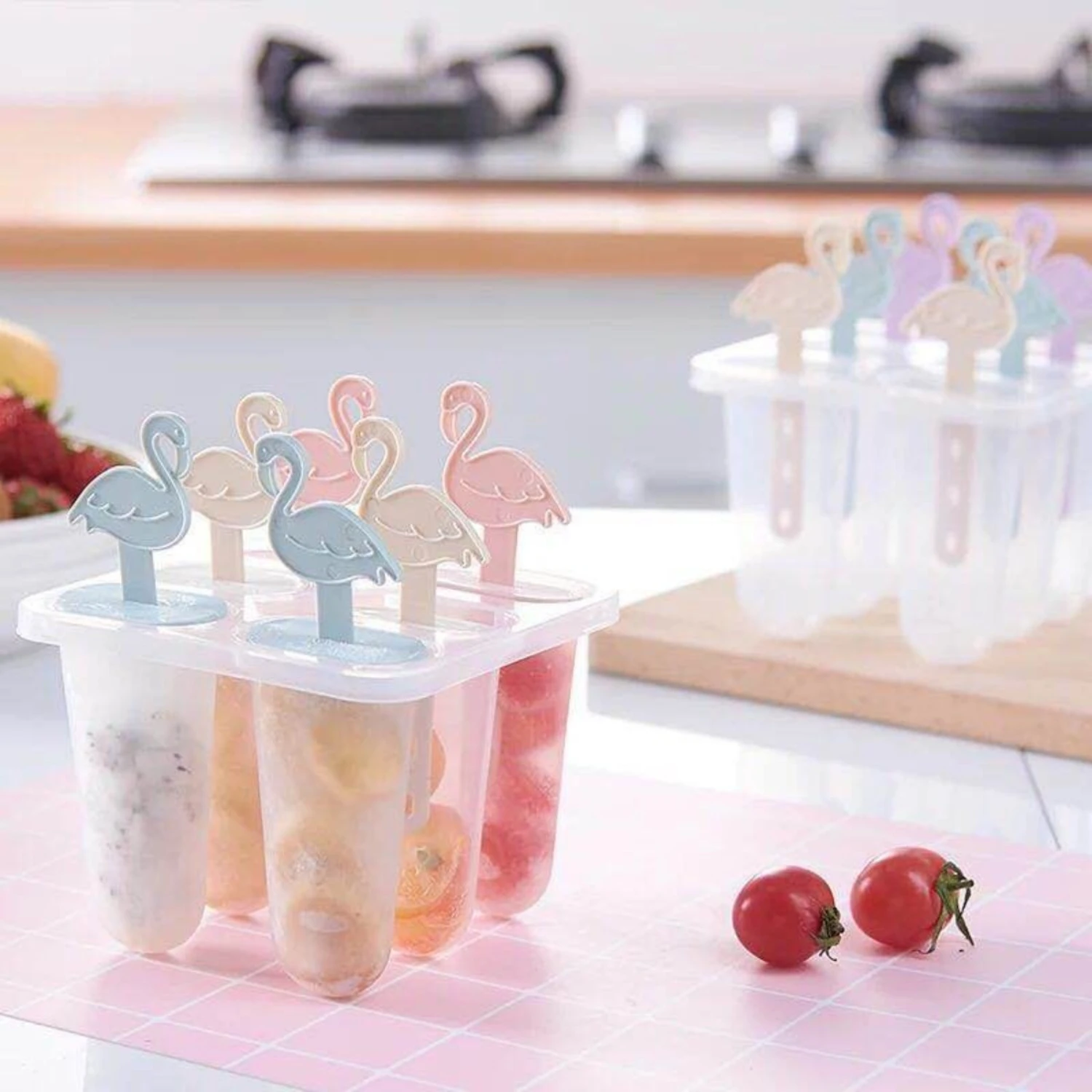 

1PC Flamingo & Goose Shaped Popsicle Molds - BPA and Lead Free Plastic Homemade Ice Cream Maker with Drip Guard for DIY Treats