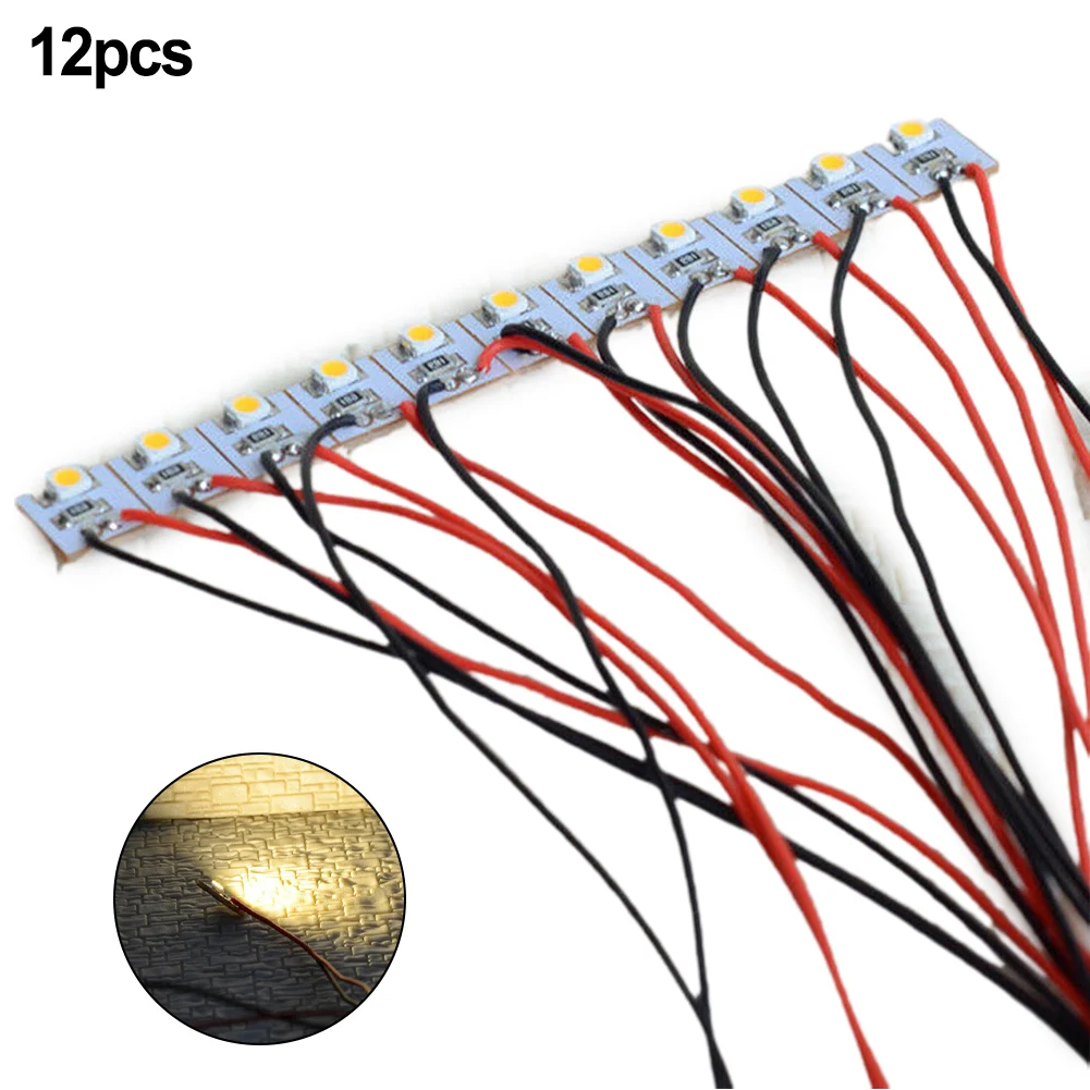 Pre-wired LED Lights OO Scale With Wires 20 MA Each Light Warm White 10 Mm X 10 Mm Lamps & Lights High Quality