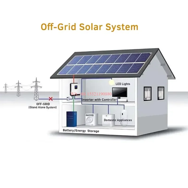 WMWMNU Customizable 15KW Off Grid Solar Energy System Kit MPPT Rooftop Home Use Monocrystalline Silicon Panels LFP Battery