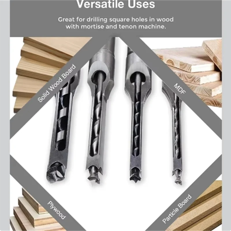 Forets à trous carrés HSS Twist, Forets à trous carrés, Burin à mortaiser, Foret à alésage arc-en-ciel, Burin à mortaise en spirale