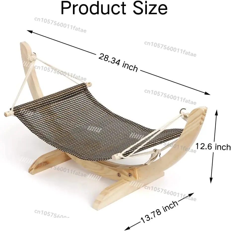 Solid Wood Cat Nest Hammock Type Cat Swing All Seasons Universal Pet Supplies Cat Bed Wooden Rocking Chair Recliner