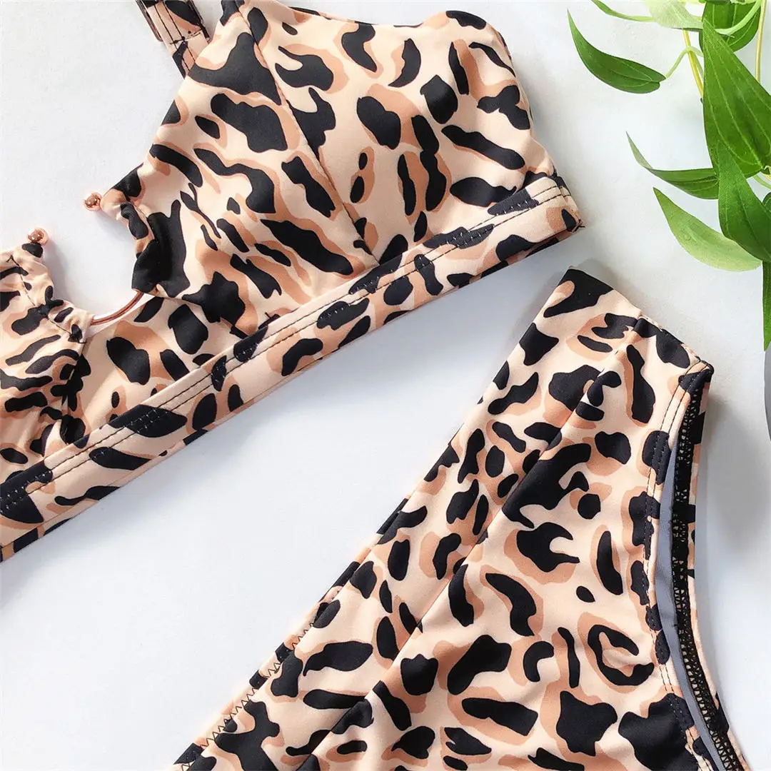 NEUER Leoparden-Badeanzug, hochtaillierter Bikini, Damen-Badebekleidung, zweiteiliges Bikini-Set, Badeanzug mit Schlangenmuster, Badebekleidung, V1712 – Detail 20