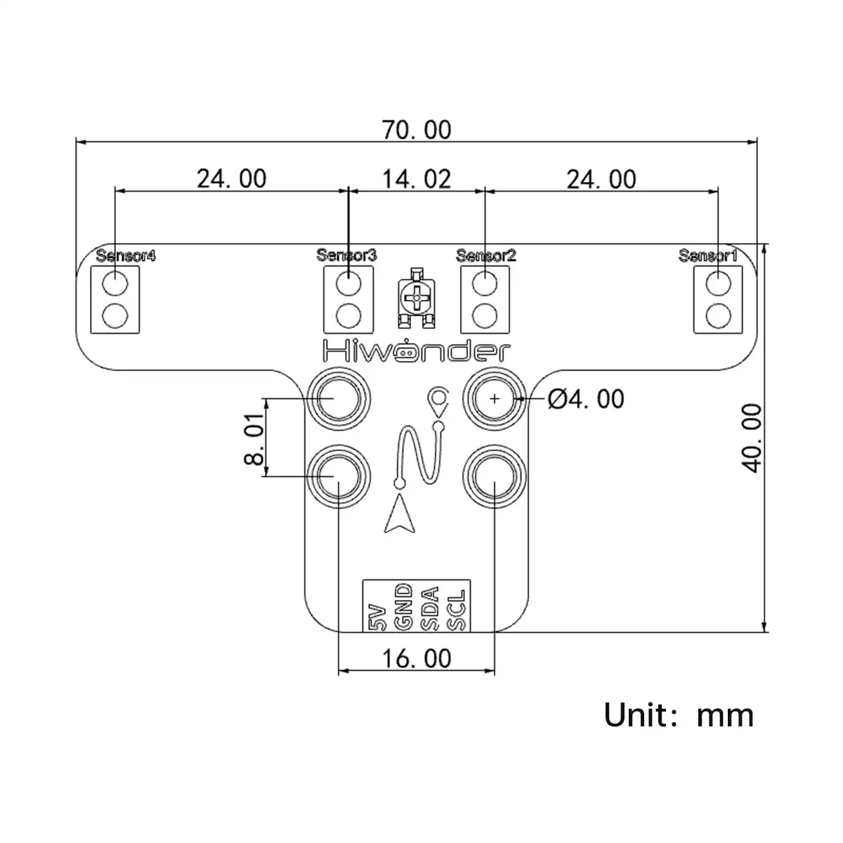 4-ch Line Follower Hiwonder Robot Sensor for IR Line Tracking