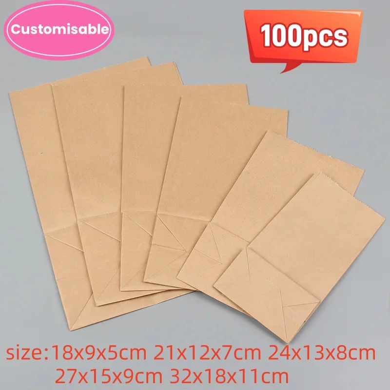 Waterproof and Oilproof Kraft Paper Bags, Takeaway Packaging Bags, Explosion-Proof Gift Bags, Biscuits Bread Candy Storage Bags