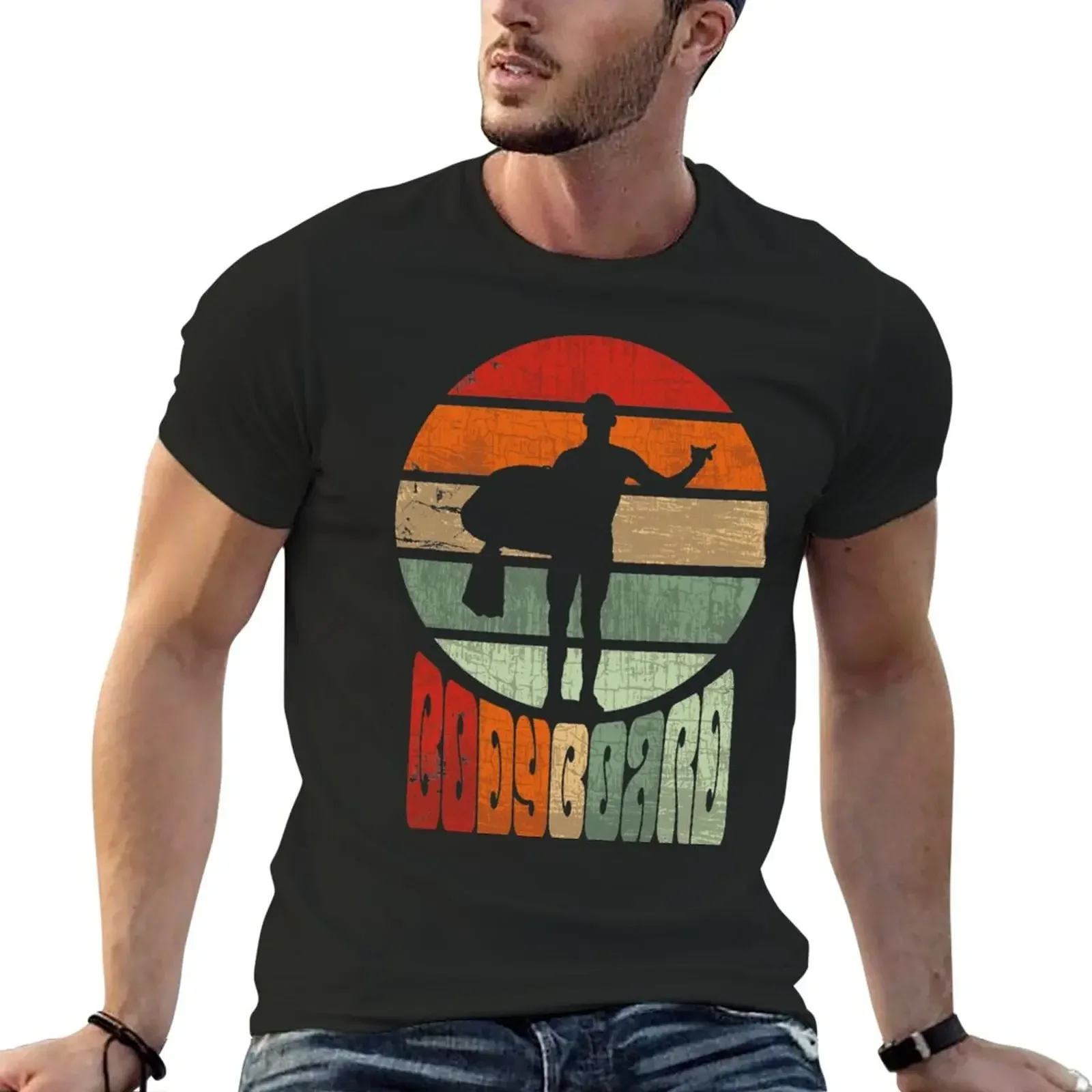 after a long day of training and returning home at sunset. T-Shirt blue archive graphic t shirt vintage Men's t shirts