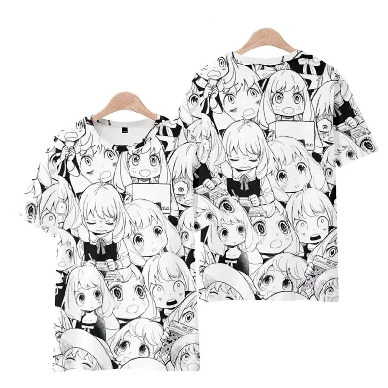 2022 Hot Sale Cute Abstract Anime Anime Spy x Family 3D Printing T Shirts Mens Womens Short Sleeves Casual T Shirts Kids Tops