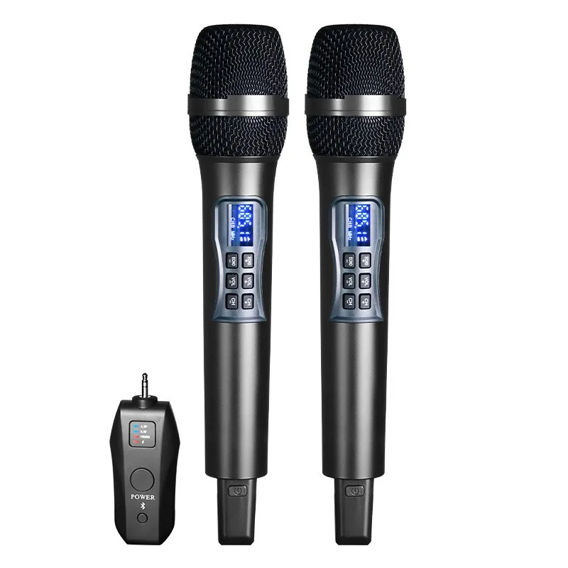 

Latest 2024 model Dual Wireless Microphones for Karaoke, Dynamic Microphone System Set with Rechargeable Receiver