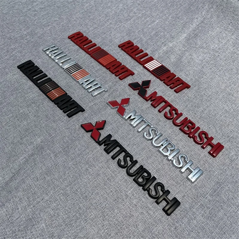 Adesivo Decorativo para Porta-Malas de Carro, Emblema Lateral para Mitsubishi RALLIART Lancer Outlander L200 ASX Pajero Eclipse Galant, Acessórios em 3D