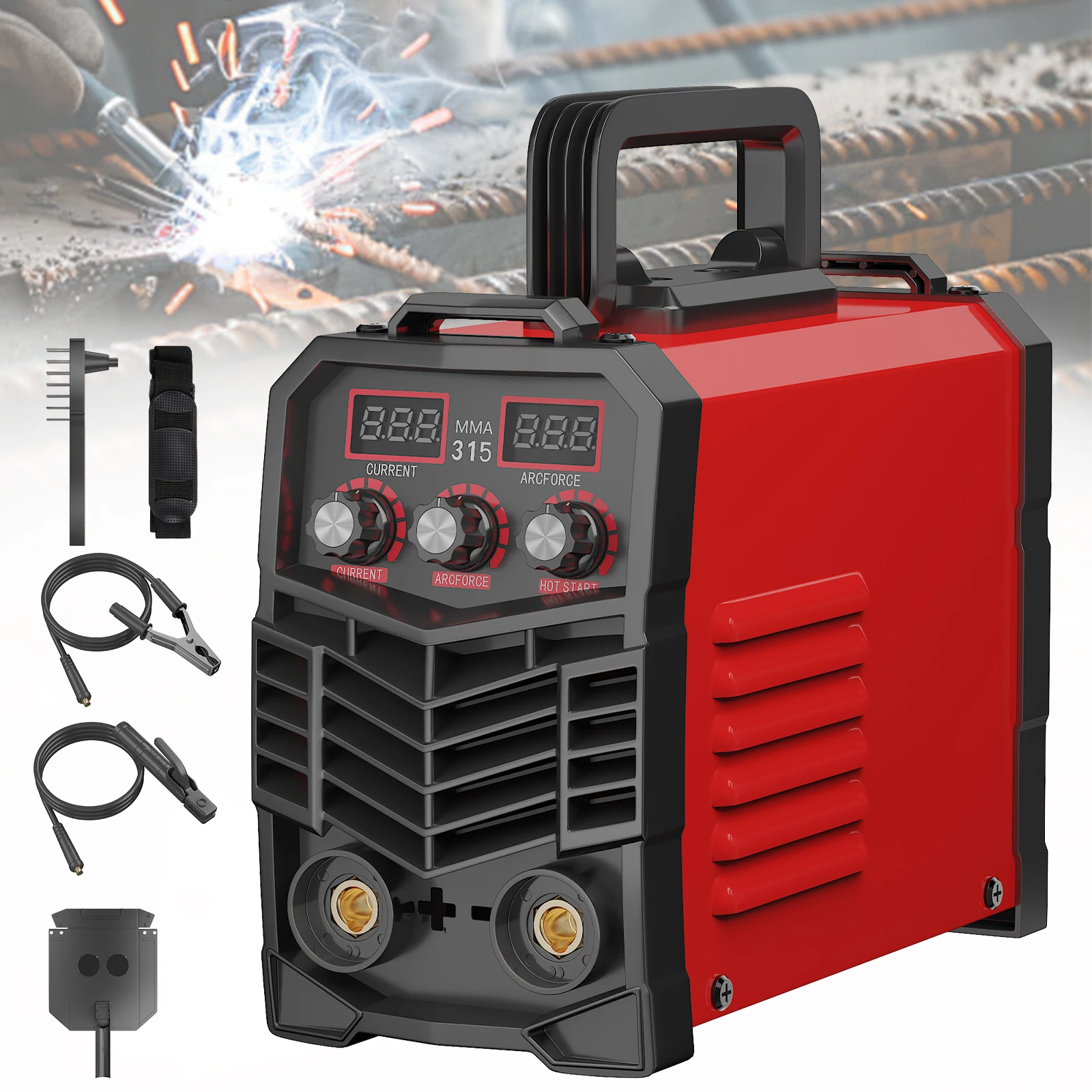 Machine à souder portable à onduleur 220V avec affichage numérique, mini soudeuse ARC IGBT avec démarrage à chaud pour la réparation de métaux DIY à domicile