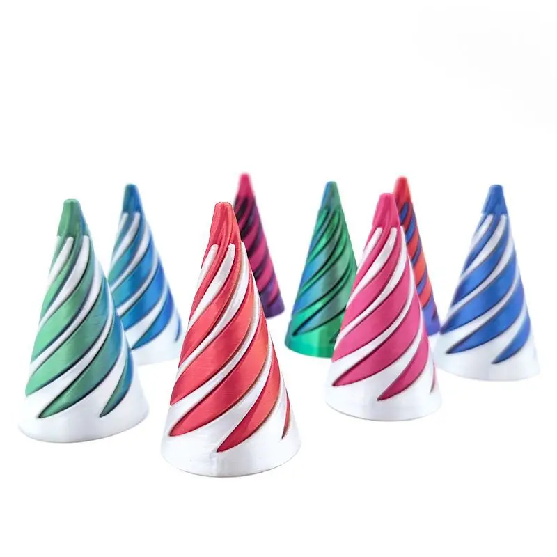 3D Printed Spiral Cone Fidget Toy Impossible Pyramid Passthrough Sculpture Spiral Cone Decompression Decorative Ornaments 2024