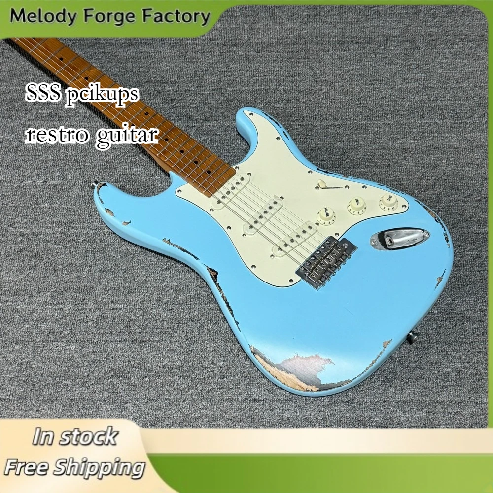 Vintage Blue STS Electric Guitar Best Sellers Maple Fingerboard 22Frets Free Shipping Suitable for Beginners in Stock