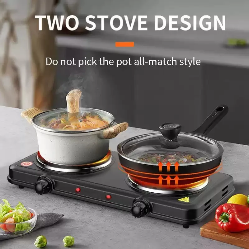 Home‑Use EU Standard Electric Stove, Multi‑Functional Adjustable Temperature Induction & Electric Heating Cooker
