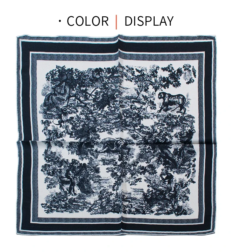 

New 100% Pure Silk Scarf Women Neck Hair Band Foulard Square Headband Fashion Print Neckerchief Flight Attendant Scarves Bandana