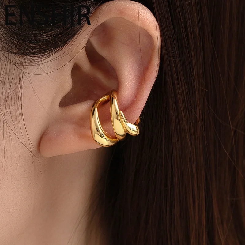 ENSHIR Multi Layer Wrap Line Polished Earrings for Women Unique Personality Simple Niche Ear Cuff Jewelry Gifts Wholesale