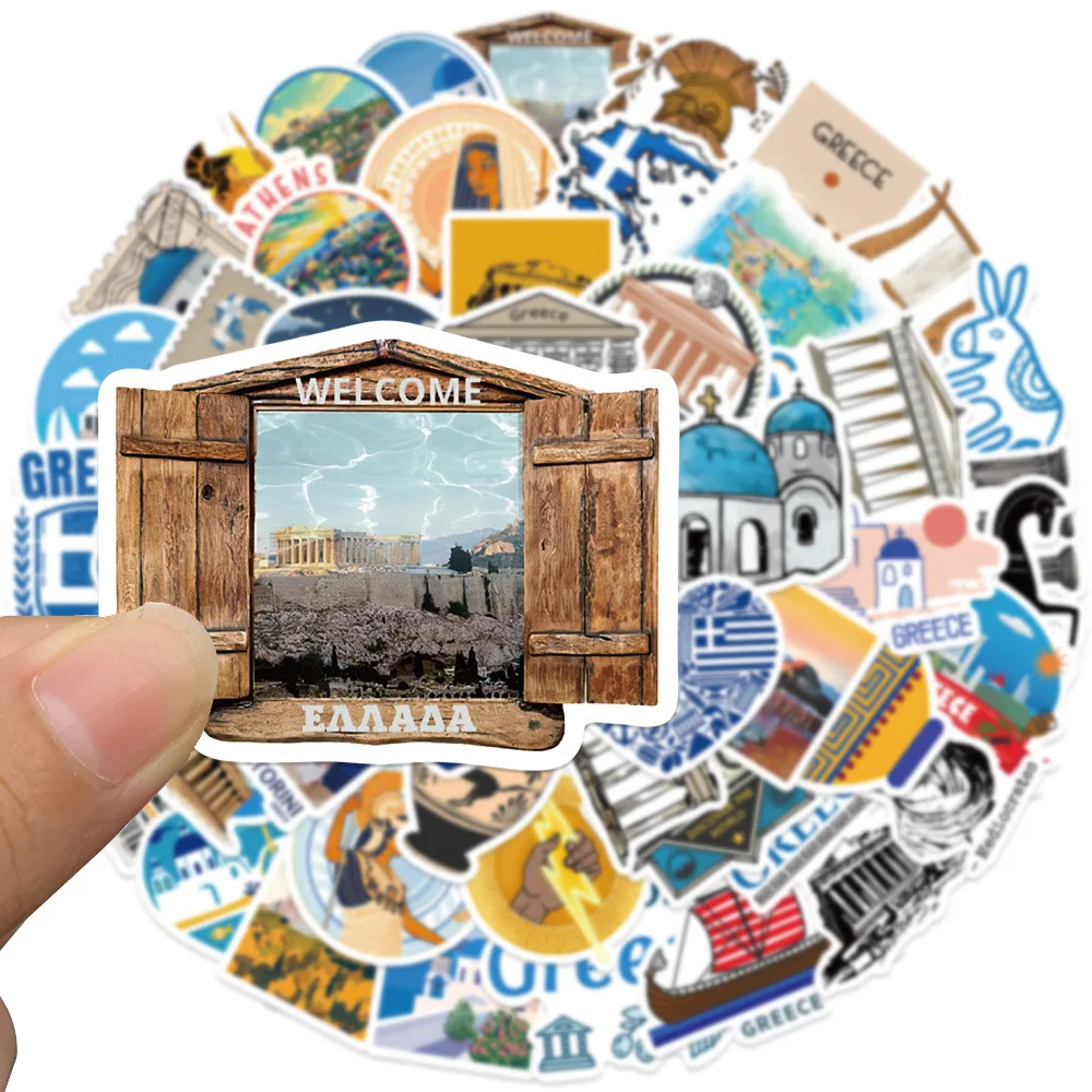 10/50PCS Greece City Travel Stickers Aesthetic World Famous Tourist Landscape Decals DIY Scrapbook Luggage Phone Car Sticker Toy