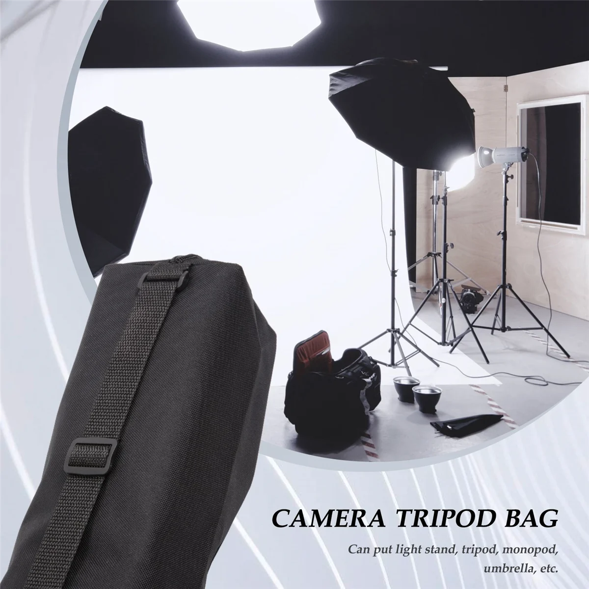 N88R-Bolso de mano grueso con trípode, bolso de hombro, soporte de luz para fotografía, estuche de almacenamiento para paraguas, 10x10x110cm