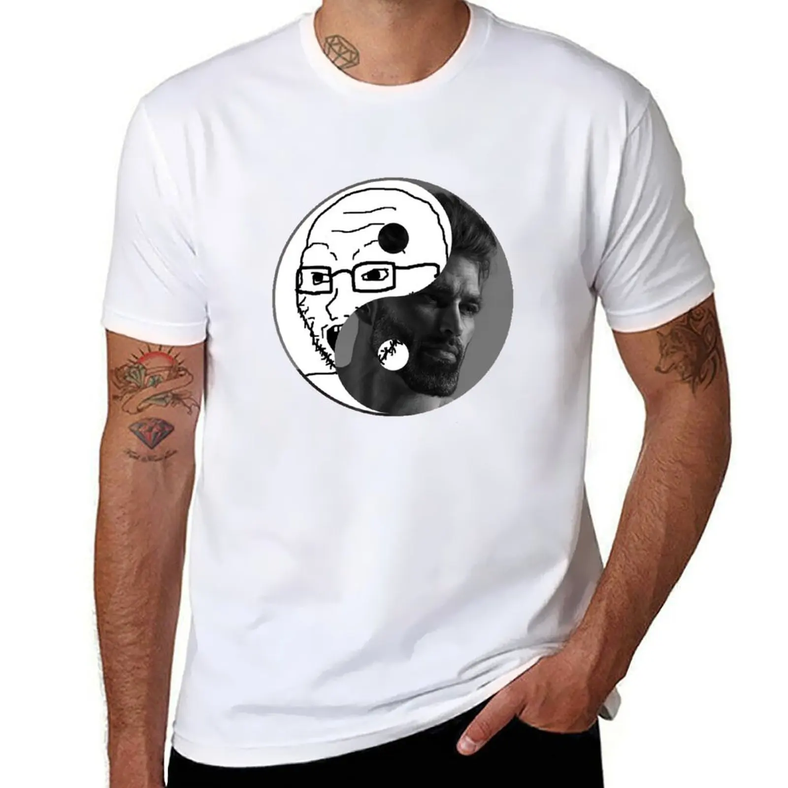 

shirts YANG t ZOOMER CHAD casual man WOJAK T-Shirt cotton SOY BOY CRINGE t DOOMER shirt man YIN