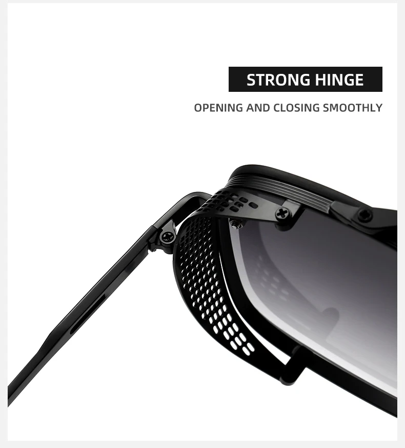Punk Sonnenbrille Für Männer Übergroße Steampunk Sonnenbrille Frauen Trendy Platz Mode Gläser Gafas De Sol Hombre Zonnebril Heren – Detail 16