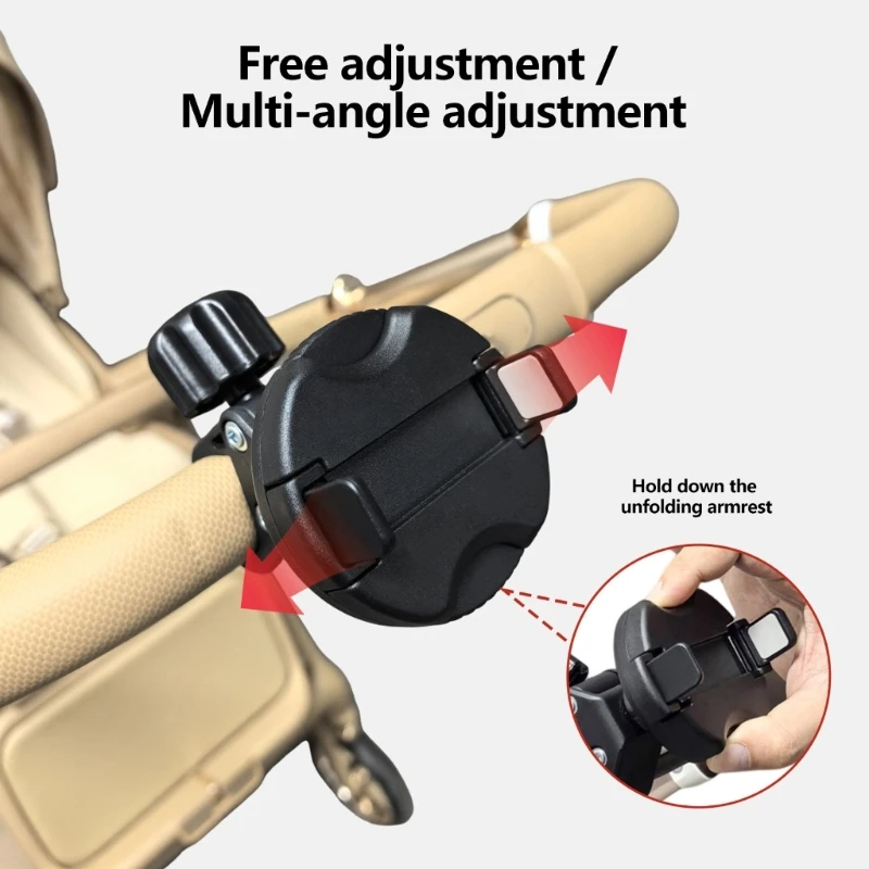 Adjustable Phone Mount with 360-Degree Rotating Ball Joint, Universal Strollers Phone Mount, Multi-Angles Rotatable L8RB
