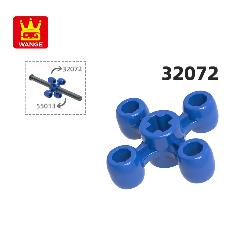 Wange 32072 100g/123Pcs 4 Hole Rotating Shaft Gear Wheel Building Block Moc Accessories Compatible with Brick Children Toys