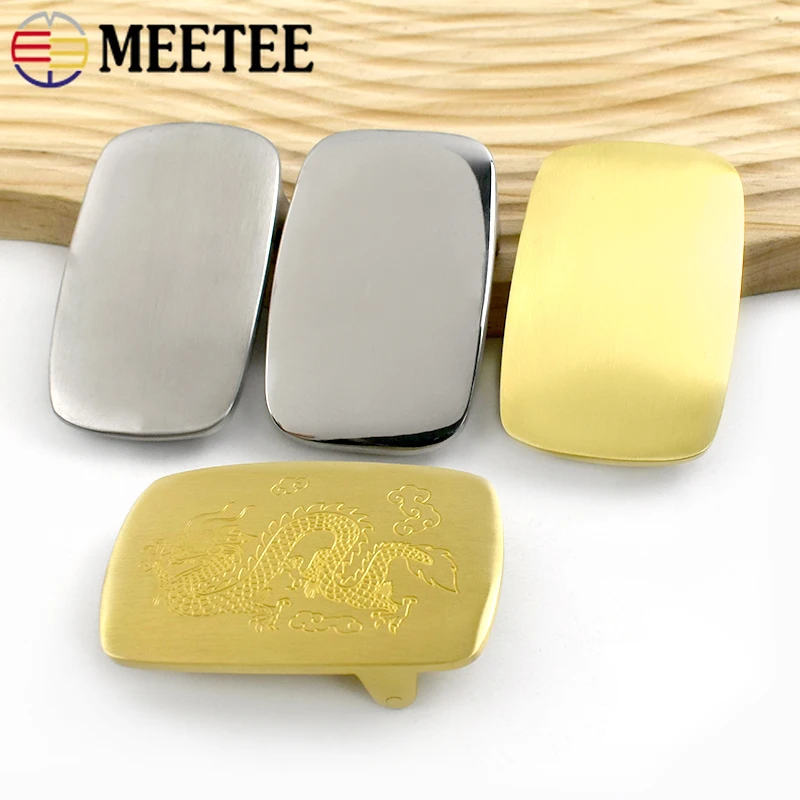 

Meetee 39mm Pure Copper Belt Buckle Solid Brass Men Waistband Jeans Belts Strap Replacement Decor Lock Head Hardware Accessories