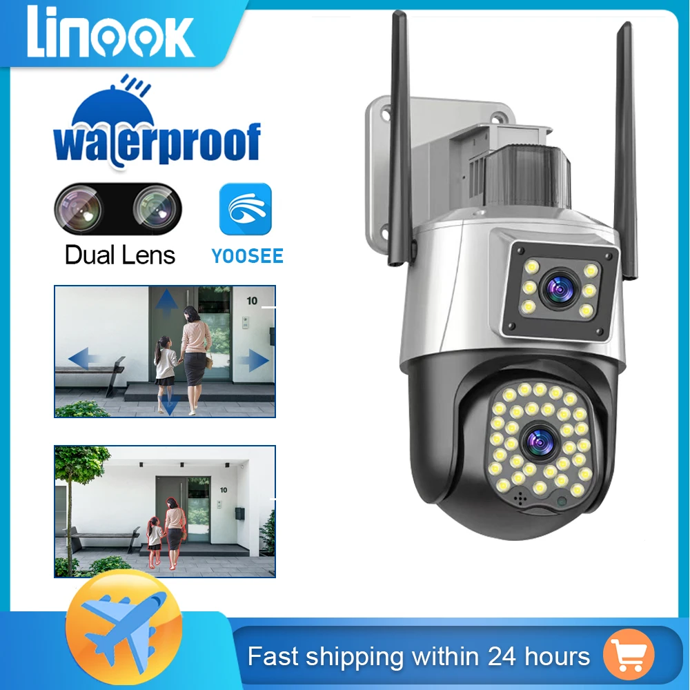 

Linook YOOSEE wireless WiFi camera, dual lens, security protection, CCTV camera, 4G SIM monitoring camera, IP66 waterproof