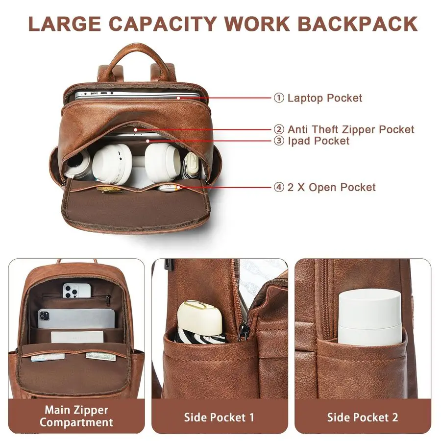 Zaino per laptop da donna, 15,6 Zaini causali per zaini Borsa per computer con scomparto per laptop per viaggi, lavoro, college