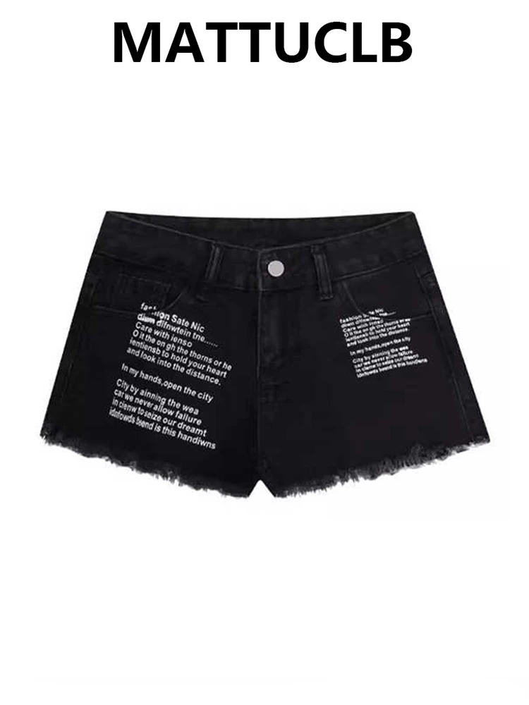 

2025 Summer Women Abi Grunge Harajuku Y2k Denim Shorts 2000s Japanese Low Rise Jean Hot Pants Dark Academia Cyber Punk Tide New