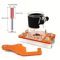 1Set For 65mm Trimming Machine 2 In 1 Slotted Bracket Invisible Fasteners Wardrobe Cupboard Panel Punch Locator with Scale