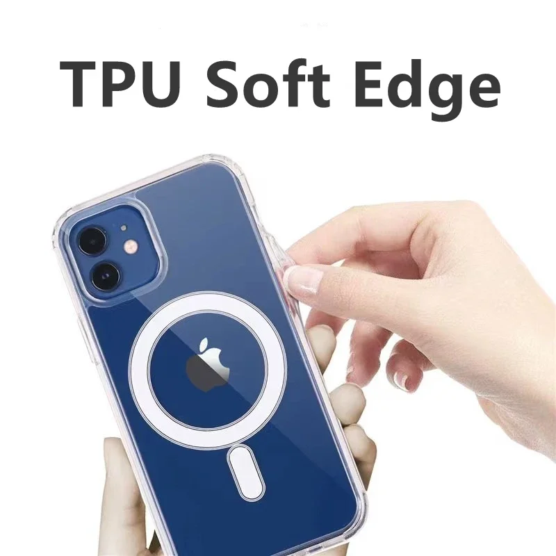 Funda transparente magnética original para Magsafe para iPhone 18 17 16 15 14 Plus 13 12 11 Pro Max carga inalámbrica cubierta trasera 2