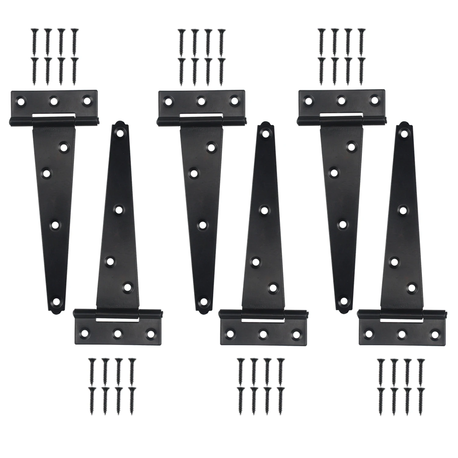 

6 шт. петли для ворот, сверхмощные петли с Т-образным ремнем длиной 6 дюймов, уличные нержавеющие петли для деревянных заборов, ворота для дворовых дверей