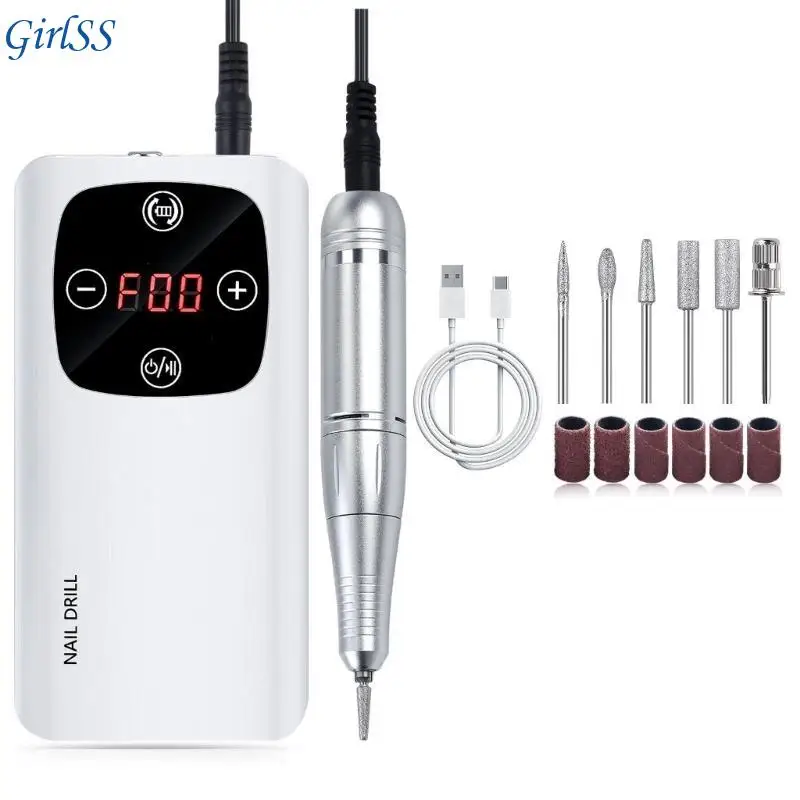 Máy khoan móng tay điện 2 trong 1 45000RPM Bộ máy khoan móng tay Dũa móng tay Làm móng tay T4MB