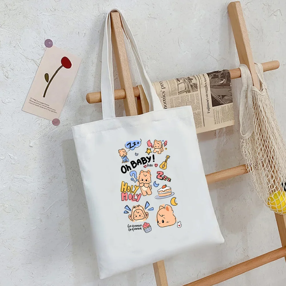 Cartoon Zoo Animal Tote Bag Large Capacity Women\'s Canvas Shopping Bag Casual Student Shoulder Bag Handbags for Women Girls Gift