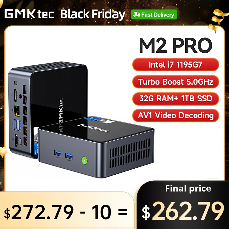 GMKtec GMK M2 PRO Mini-pc Intel i7 1195G7 NUCBOX DDR4 NVME SSD Windows 11 Pro 16 GB/32 GB 512 GB/1 TB WiFi6 BT5.2 Gaming Computer Pc