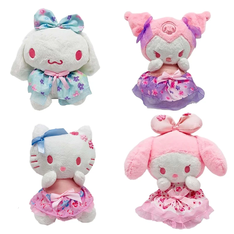 

25cm Cartoon Melody Kuromi Plush Dolls Anime Kawaii Soft Plushie Girls Doll Toys Pendant for Children Kids Gifts Home Decor